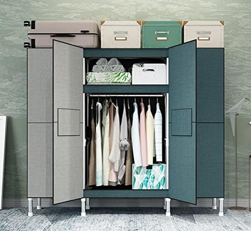 Aydet Freesternding Portable Wardrobe Closet para pendurar roupas, Armouira de quarto de armazenamento de vestuário em família com portas