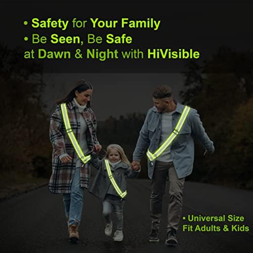 Pacote Hivisible Bulk 10 - Sash refletivo para caminhar à noite - equipamento de segurança reflexivo ajustável para homens, mulheres,