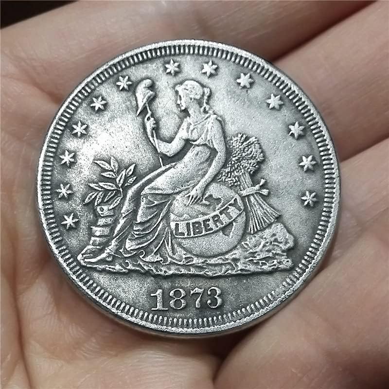 Hu Hai Xia American 1873 Estátua da Liberty Eagle Ocean Trade Silver Round Prata Moeda de moeda antiga Moeda estrangeira