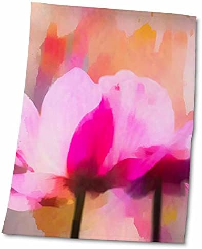 Ilustração de flores de anêmona rosa de mídia mista 3drose - toalhas - toalhas