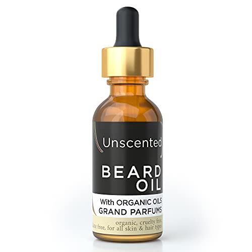 Óleo de barba masculino de Grand Parfums Orgânico Puro Condicionamento Natural Não Infundido, Infundido com Argan, Amêndoa,