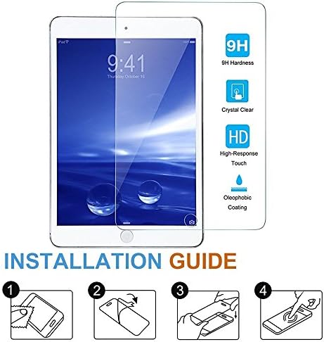 Sincase iPad Air/Air 2/pro/novo iPad 9.7 Protetor de tela, [2-PACK] Clear iPad Air 2 Protetor de tela de vidro temperado 9H Capa