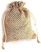 AANSSS 5 Pack Reciclable Jute Designer Bolsa/bolsas/Potli com cordão para presentes, festas de casamento festas brindes,