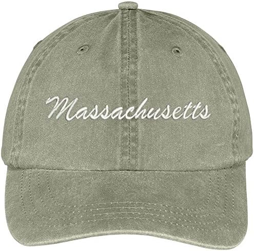 Trendy Apparel Shop Massachusetts State Bordado de baixo perfil de algodão ajustável Cap