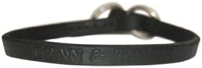 Dean e Tyler Tranquility, colar de cante de couro com hardware de aço inoxidável-preto-tamanho de 16 polegadas por