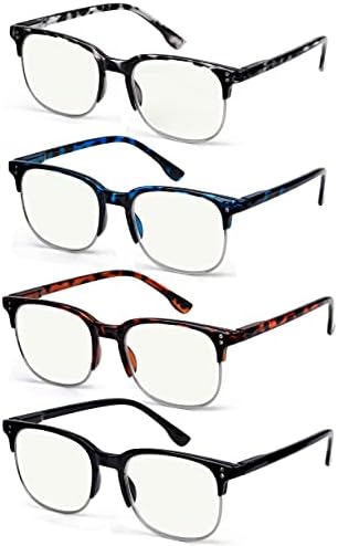 Eyekepper 4-Pack Progressive Multifocus Reading Glasses Blocking Blue Blocking For Mulheres Homens Sem Linha Leitores