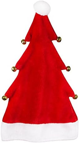 Árvore de Natal vermelha e luxuosa chapéu de Papai Noel com jingle sinos