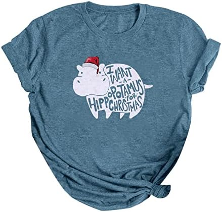 Camiseta de natal para mulheres engraçadas de festas gráficas camisetas camisetas casuais tops de manga curta