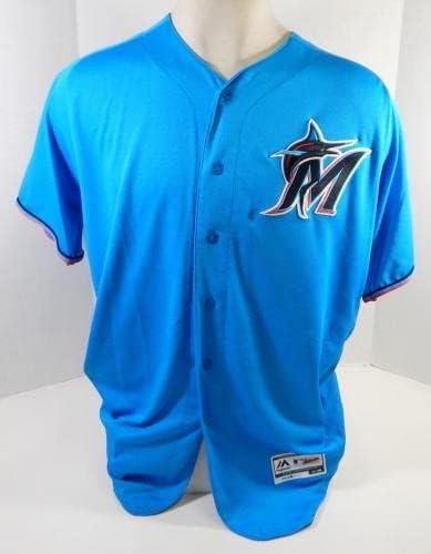 Miami Marlins Julio Frias 77 Game usou Blue Jersey 46 DP21981 - Jogo usada MLB Jerseys