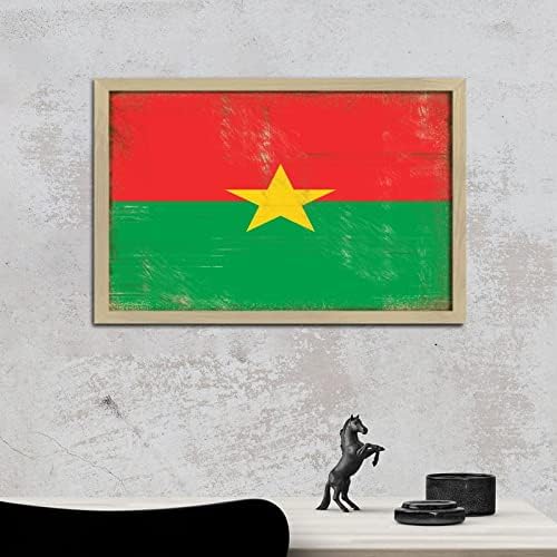 Arte da parede inspirada Burkina Faso Family Wall Art Decor para Mantel engraçado decorativo de madeira decorativa Placa de parede Placa Placa Nacional Bandeira Náutica Presentes Tabela Decoração de parede Principal Presente 8x12in