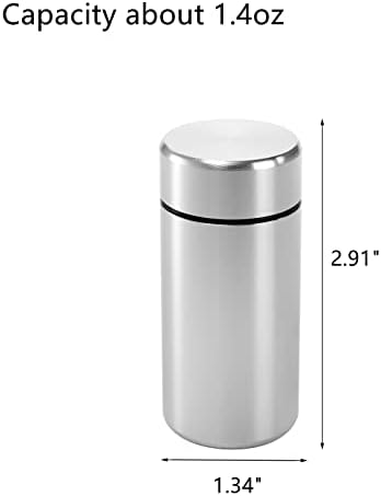 Dicunoy 6 embalam pequenos frascos de armazenamento com tampas, contêineres de armazenamento de alumínio portáteis de 1,4 onças,