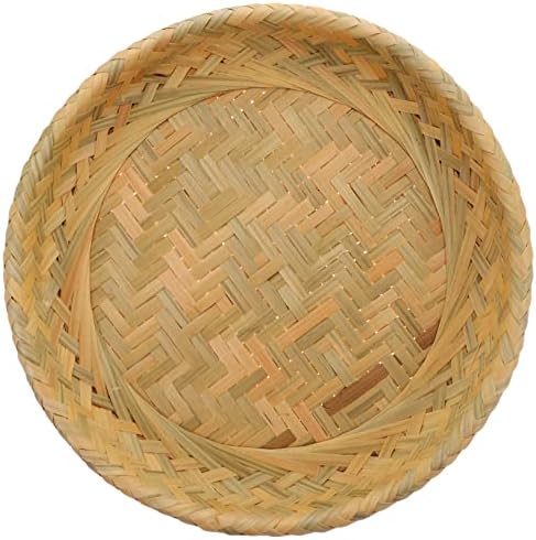 Zerodeko 5pcs bambu cesta de cesta de vime de vime de armazenamento cestas de armazenamento alimentos que servem bandeja de alimentos que servem cestas de cesta de madeira de bambu de bambo