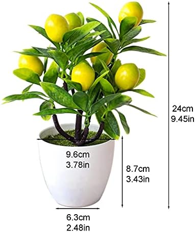 Lsfyyds 9,45 polegadas Mini plantas artificiais em vasos, 1 PCS BONSAI ARTIFICIAL TRAMA DE FRUCHA BONSAI FALHA GREENARY