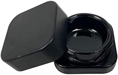 HFS 100pcs/pacote 9ml quadrado vidro jarra preta com faca de vedação tampa preta