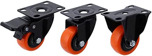 Gruni de 2 polegadas giram rodas de mamona Casters industriais pesados ​​300 kg de poliuretano de poliuretano de laranja lançador 4pcs