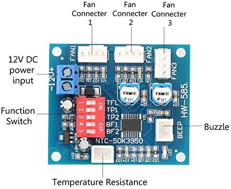 DC 12V Termostato de quatro arames PWM Controlador de velocidade do fã governador Módulo de temperatura Relé para PC