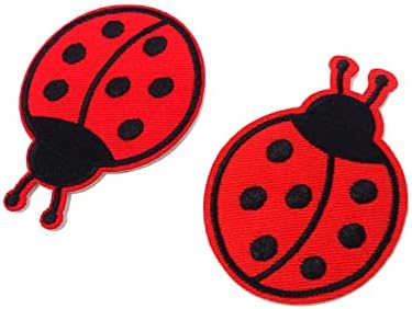 Honbay 10pcs Ladybug Iron On/Sew On Patches Small Inseto Bordado Bordado Apliques para Mochila de Sapas de Roupa