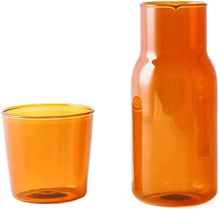 Conjunto de vidro de arremessador de vidro Nuebar, jarro quente/fria jarro de água para casa pequena jarra para fabricação de suco de água com limão gelado café -azul como um presente
