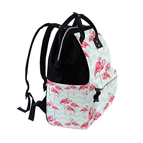 Backpack de mamãe para babá para cuidados com o bebê, Flamingos Pattern Style Style Style