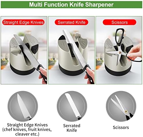 Apontador de faca elétrica de 3 estágios e apontador de faca de cozinha manual