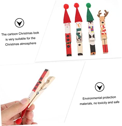 Tofficu 1 conjunto clipe de madeira de natal ADORNOS PARA DE Natividade Ornamentos para crianças Notas musicais Clipes