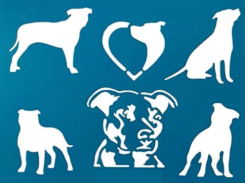 American Pitbull Terrier Pitties Stanfordshire Dog Stoncys Modelos de desenho de DIY folhas de pintura, 2 contagens, 10 x 8 polegadas