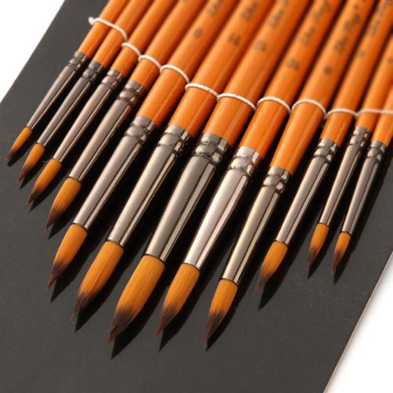 XWWDP 12PCS/Set Art Pen Ganch Linha de tinta de madeira de nylon Binche