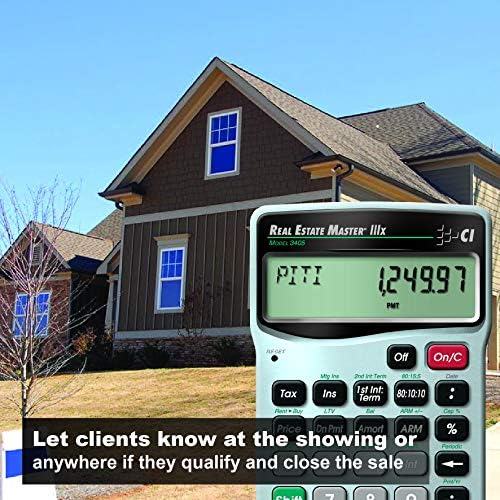 Indústrias calculadas 3405 Real Estate Master IIIX Calculadora de finanças imobiliárias residenciais | Chaves de função claramente etiquetadas