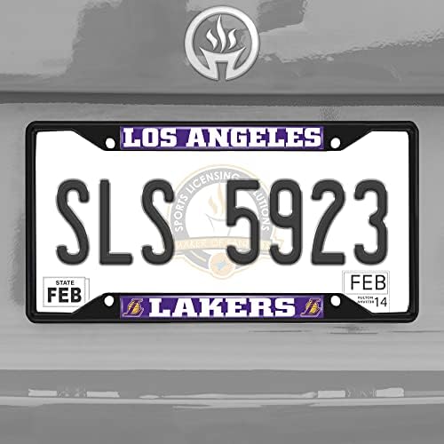 Fanmats 31333 Los Angeles Lakers Metal Plate Frame Black acabamento