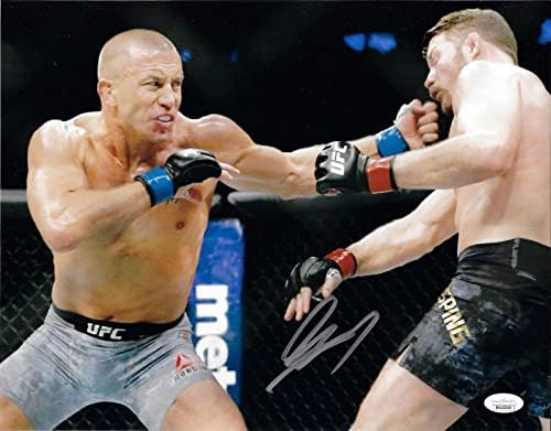 Georges St -Pierre assinou 8x10 Foto UFC James Spence JSA Testemunhou CoA - Fotos autografadas do UFC