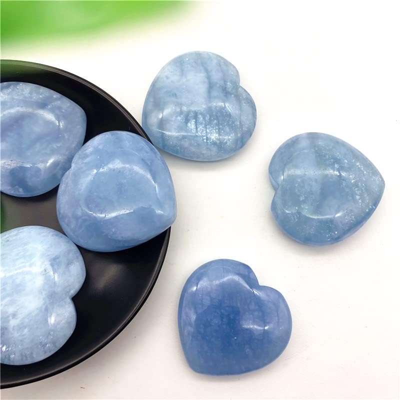 ErtiUjg husong306 1pc Azul aquamarina azul natural Amor amostra do coração Cura de pedras de pedra polida para decoração de decoração