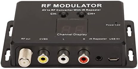 Modulador de RF ASIXXSIX, conversor profissional AV para RF com Extender IR de Micro Modulator IR Repeter de TV para o DVD de caixa