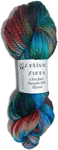 Fios artesanais tingidos à mão Baby Alpaca Yarn, Painted à mão: trilha turquesa, peso pesado de lã, 100 gramas, 102 jardas,