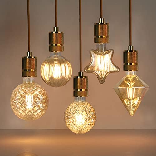 Edearkar g95 abacaxi decorativo Edison lâmpadas 4W E26 Filamentos LED Bulbos de lâmpadas 40W Equivalente E26 Vidro âmbar de