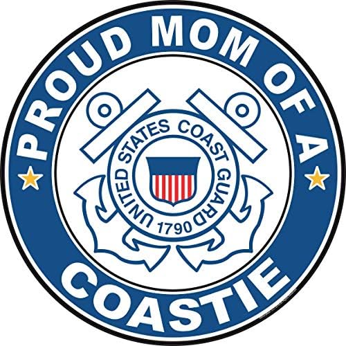 Mãe orgulhosa de um decalque redondo da Guarda Costeira Coastie dos EUA