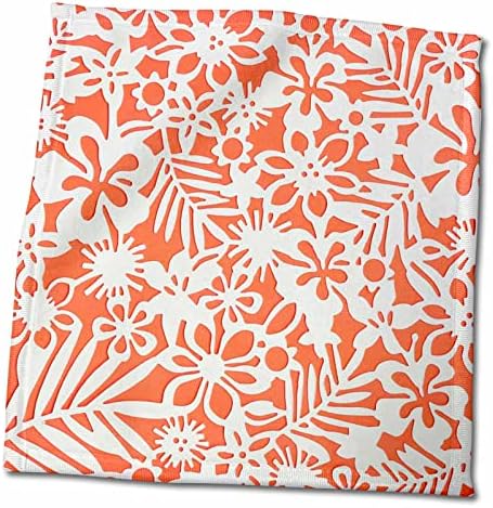 3drose florene abstrato floral - havaiano branco n vermelho floral n - toalhas