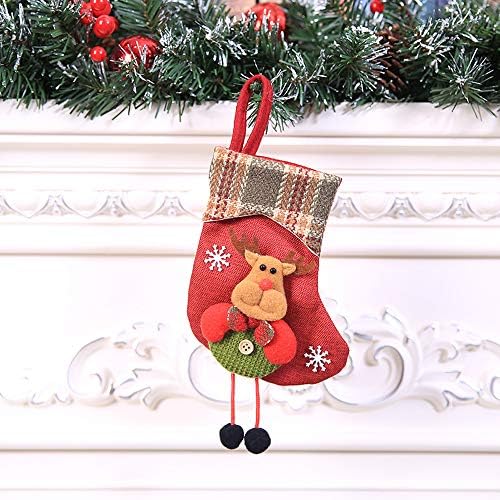 Círculo de metal e decoração de parede de barbante Xmas pendurados Candy Presente Santa Tree Mini Saco de Natal Decoração de Casa Decoração