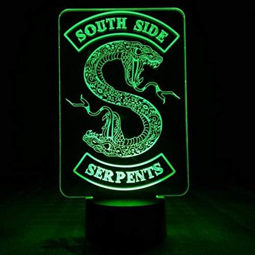 Llwwrr1 Badges Riverdale Snake Logo Night Light Led Serpents Southside Decor Sign Things Acessórios Riverdale Basa