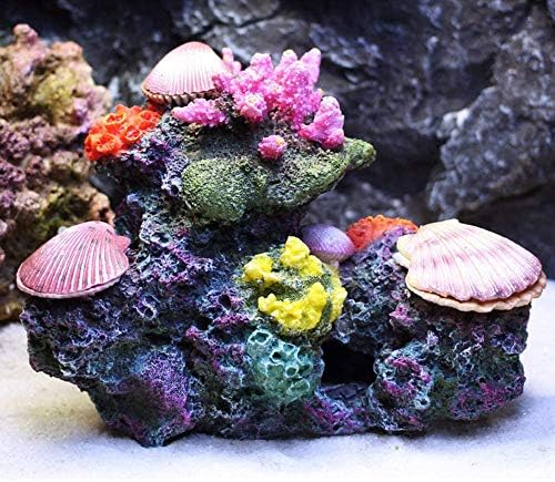 Zyzmh Resina Artificial Coral Aquário Decoração de Aquarium Tanque de peixes Recife de coral Ornamento De decoração de flores de