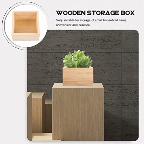 Box de madeira de madeira Tofficu Caixa de madeira 4pcs Caixa de madeira rústica Organizador de armazenamento Caixa de artesanato