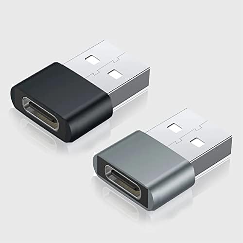 Usb-C fêmea para USB Adaptador rápido compatível com o seu Lenovo Tab V7 para Charger, Sync, dispositivos OTG como teclado, mouse,