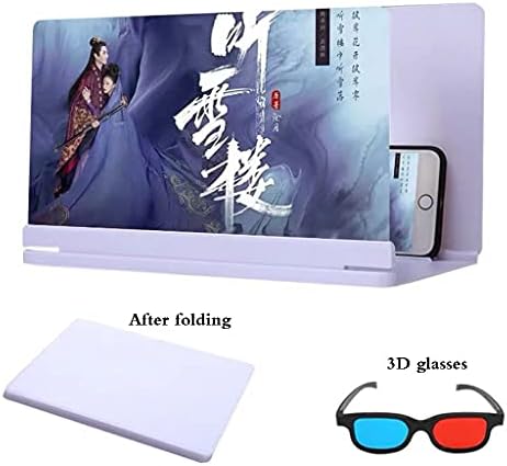 GXDJQLB GRAPELAÇÃO DE TELA 3D HD LIPLIPER, amplificador de vídeo de filme 3D HD com suporte de suporte dobrável, para família