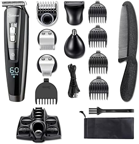 Kit de aparador de barba de cabelos hatteker para homens para homens sem fio bigode bigode corte de cabelo kit kit de precisão Precision impermeável USB recarregável 5 em 1