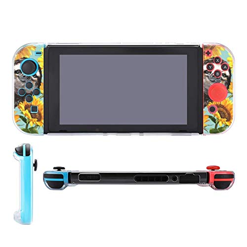 Caso para Nintendo Switch, preguiça com girassóis de cinco lances definidos para capa protetora Caso Game Console de acessórios