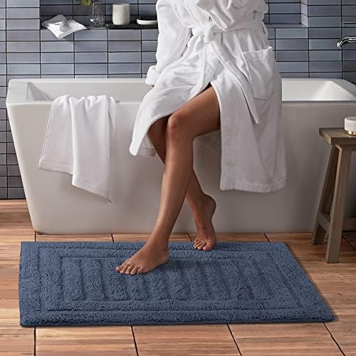 Tapete de banheiro de luxo de casas de casas de banheiro não deslizam tapete de banho, banheiro super absorvente para hotel e spa, lavável máquina lavável