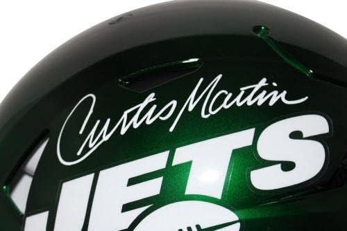 Curtis Martin autografou o New York Jets Speed ​​Authentic Flex capacete PSA 33962 - Capacetes NFL autografados