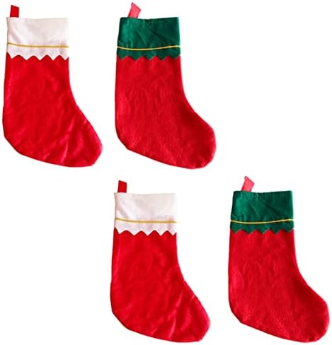 Ornamento de jardim decorativo Decoração de bolsa vermelha e lareira para meias de doces de Natal sem decoração de Natal