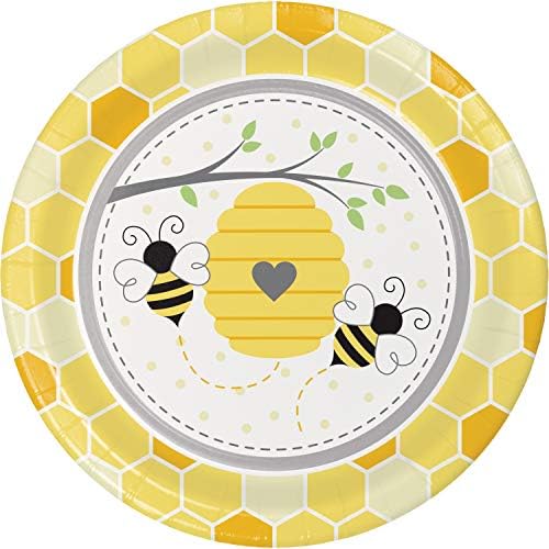 Placas criativas de papel de chá de bebê de conversão de Bumblebee, 24 ct