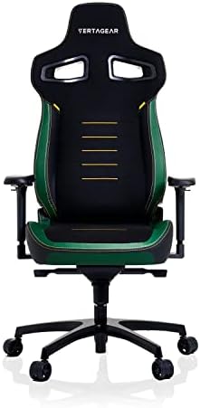 Cadeira de jogos grandes e altos da VertaGear PL4800, com Sistemas de assento de lombar e vertair de contourmax - kits LED RGB atualizados - Midnight Green