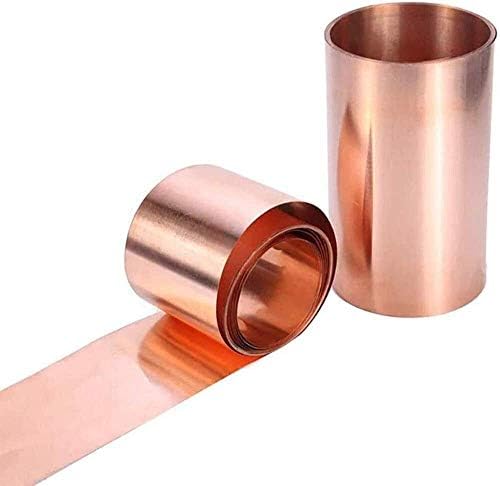 Placa de latão 99,9% de cobre Cu Metal Folha de folha T2 Alta pureza Rolo de folha de metal, 100x1000 mm, espessura 0,5 mm de alumínio de cobre de metal